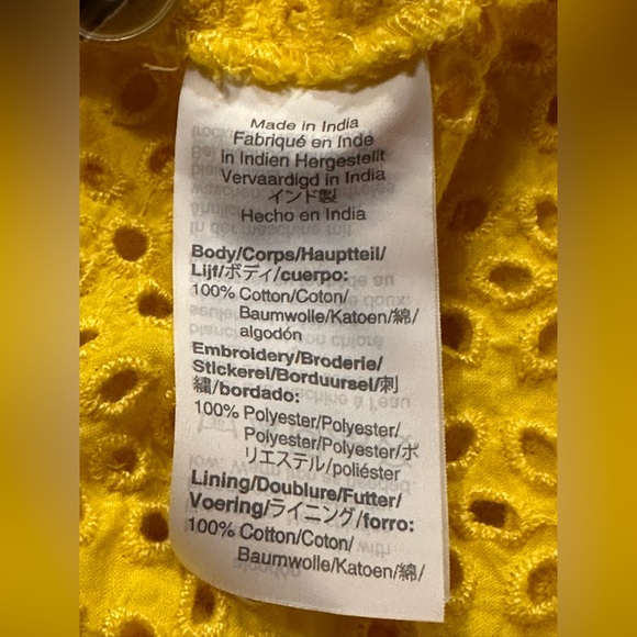 J. Crew Coletta Yellow Eyelet Sundress Button Front - size 2 - Picture 8 of 8